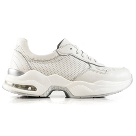 Goodin Ażurowe Sneakersy Ze Skóry białe