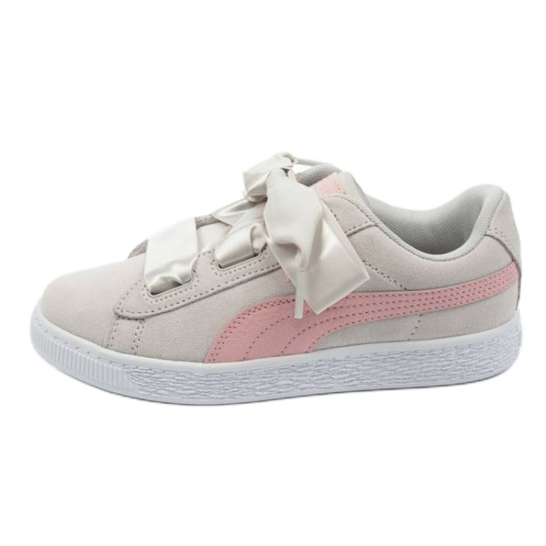 Buty Puma Suede Heart Circles Jr 370569 01 różowe szare