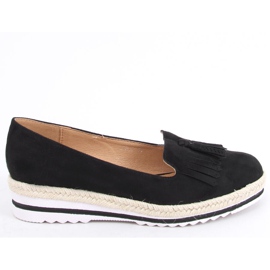 Mokasyny damskie espadryle Hilma Black czarne