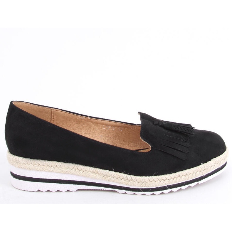 Mokasyny damskie espadryle Hilma Black czarne