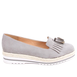 Mokasyny damskie espadryle Hilma Grey szare