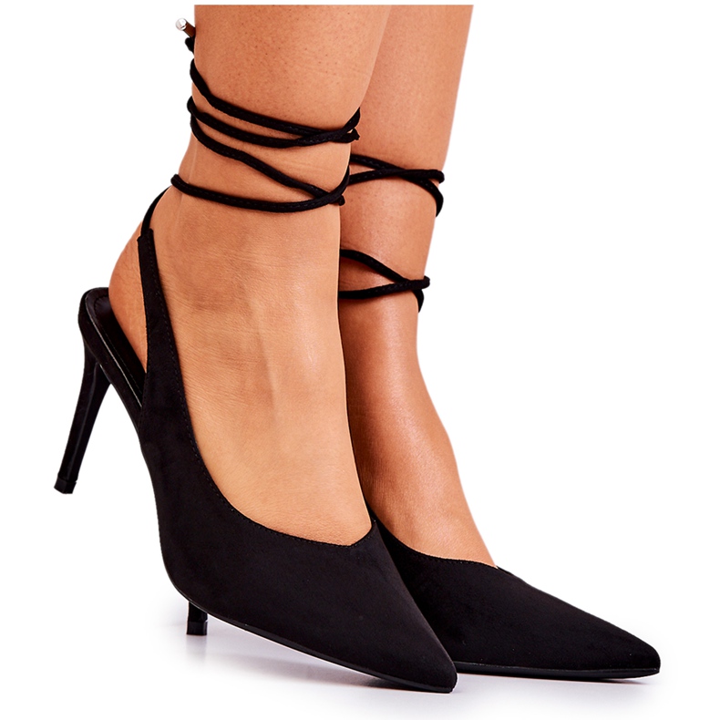 PS1 Szpilki Wiązane Czarne Kallie