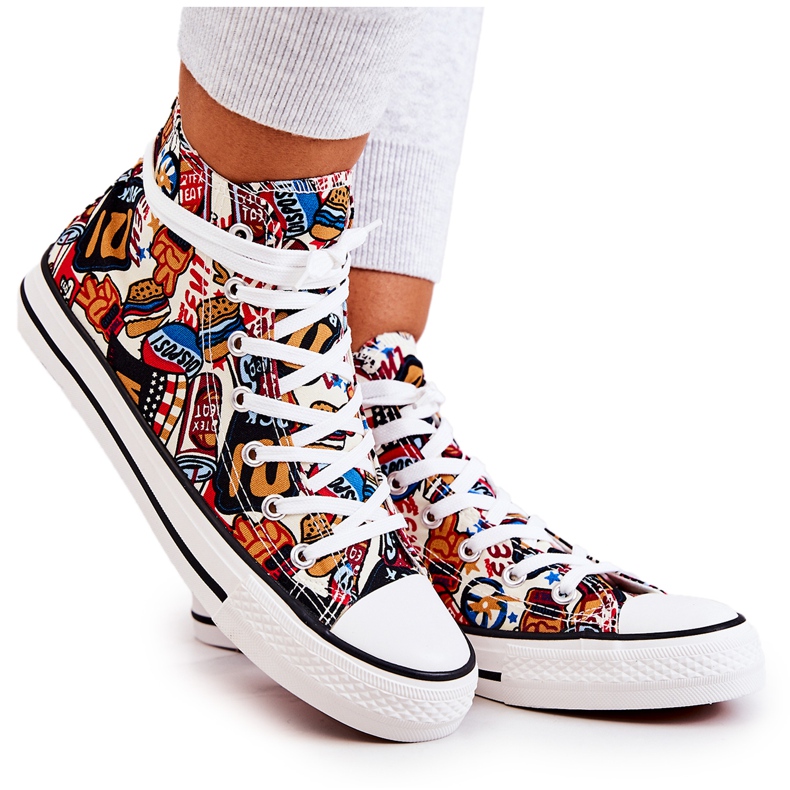 FS2 Wysokie Trampki Logowane Multikolor Nollie wielokolorowe