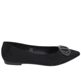Baleriny z migdałowymi noskami Arte Black czarne