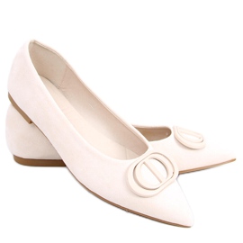 Baleriny z migdałowymi noskami Arte Beige beżowy