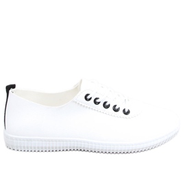 Tenisówki damskie Girma WHITE/BLACK białe