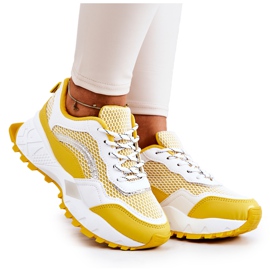 PS1 Sportowe Buty Sneakersy Żółto-Białe Revenge żółte