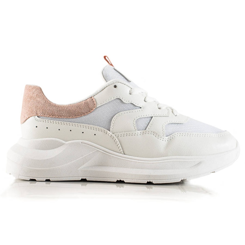 TRENDI Stylowe Sneakersy Z Brokatem białe