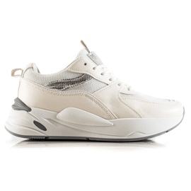 Ideal Shoes Sneakersy Na Platformie białe