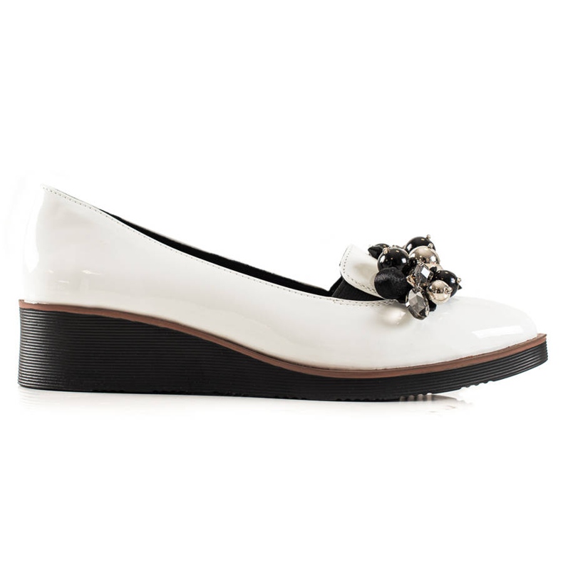 W. Potocki Eleganckie Półbuty Na Koturnie białe