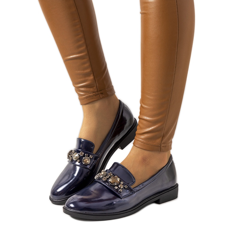 Granatowe mokasyny Shinn