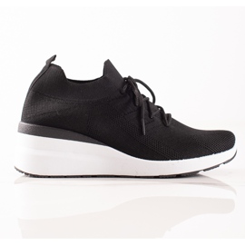 Goodin Sznurowane Buty Na Koturnie czarne