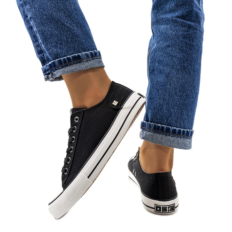 Big Star Czarne klasyczne trampki DD274338 białe