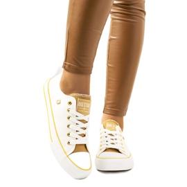 Białe trampki damskie Big Star HH274458 beżowy