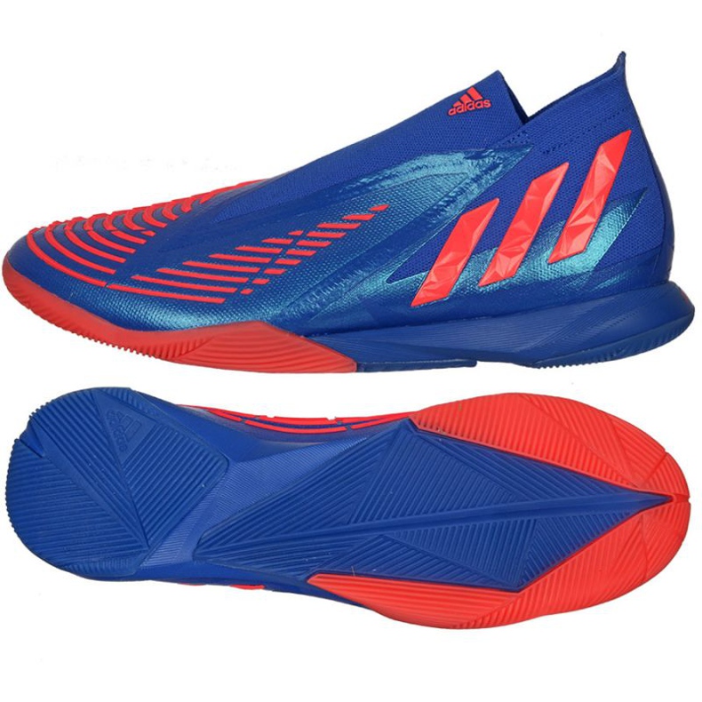 Buty piłkarskie adidas Predator Edge.1 In M GX0015 niebieskie niebieskie