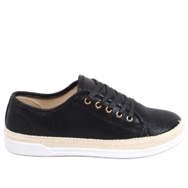 Espadryle sznurowane Zillo Black czarne