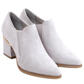 Półbuty na obcasie Brenda Grey szare