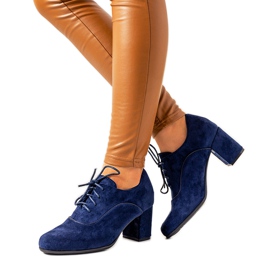 Granatowe botki na słupku Bird