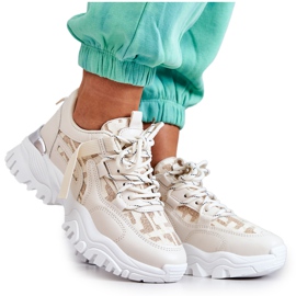 Sneakersy Na Masywnej Podeszwie Beżowe Your Style beżowy