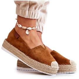 FB2 Zamszowe Espadryle Wsuwane Camel Lesley brązowe