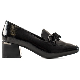 La.Fi Lakierowane półbuty na słupku czarne