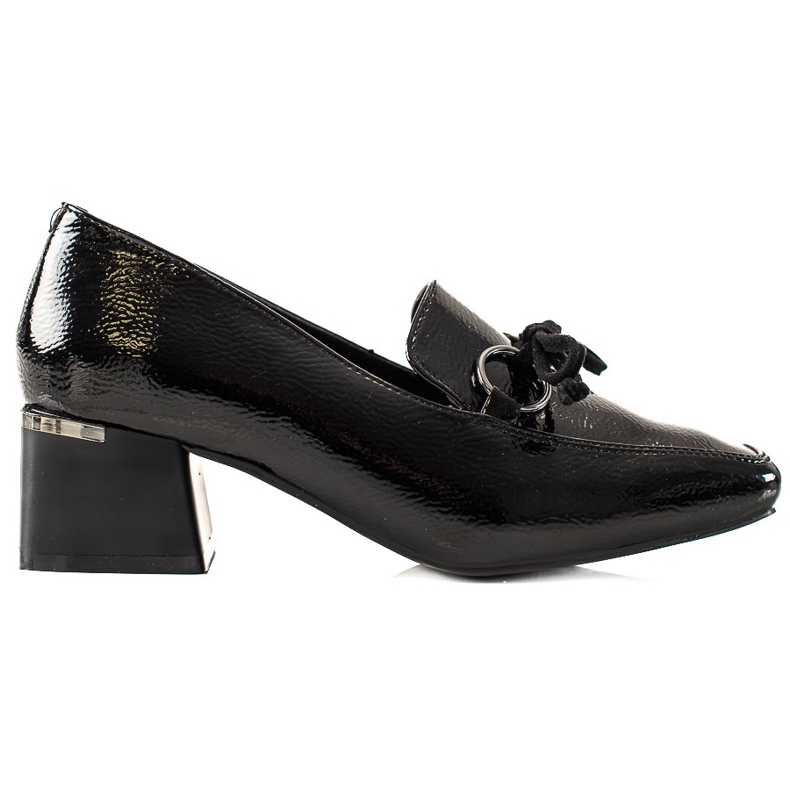 La.Fi Lakierowane półbuty na słupku czarne