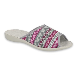 Befado obuwie damskie pu  254D133 różowe szare