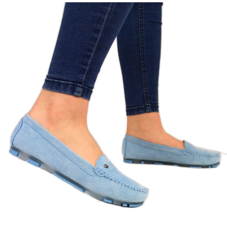 Mokasyny skórzane Filippo W PAW201B niebieskie