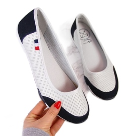 Baleriny skórzane ażurowe Filippo W PAW198A białe