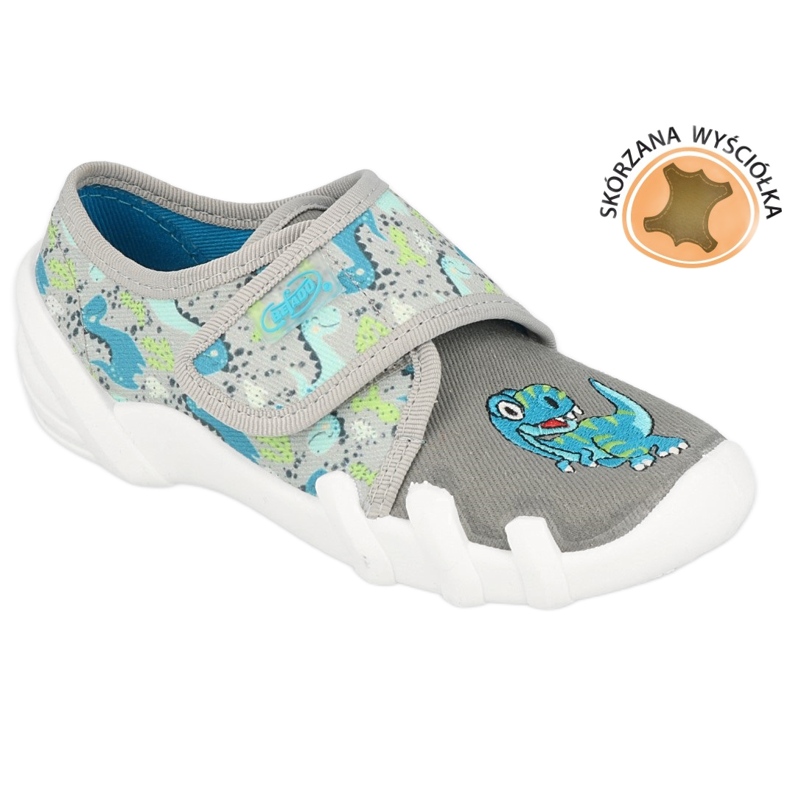 Befado kapcie dziecięce z aplikacją 273X342 niebieskie