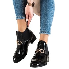 W. Potocki Eleganckie Wsuwane Botki Potocki czarne