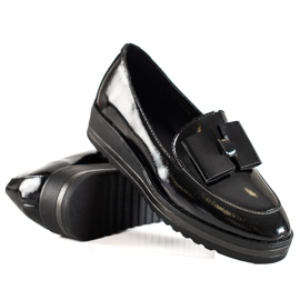 W. Potocki Półbuty Mokasyny Na Paltformie Potocki czarne