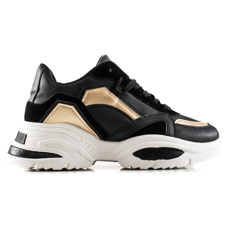 TRENDI Sneakersy Z Eko Skóry czarne