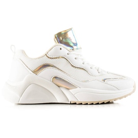 TRENDI Sneakersy Z Efektem Holo białe
