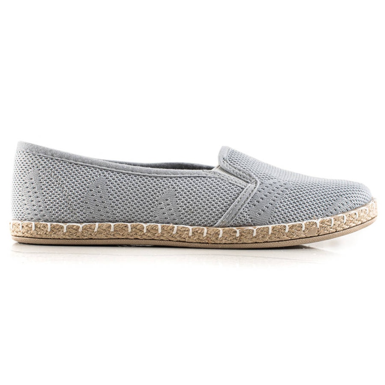 TRENDI Casualowe Espadryle Slipony szare