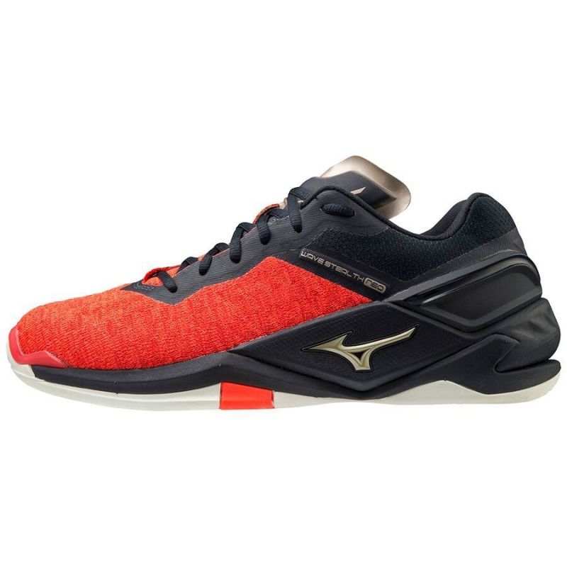 Buty halowe do piłki ręcznej Mizuno Wave Stealth Neo M X1GA200063 czerwone pomarańcze i czerwienie