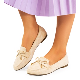 Beżowe mokasyny z kokardką Asselin beżowy