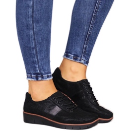 Półbuty skórzane na koturnie Filippo W PAW68A czarne