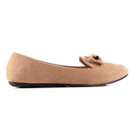 TRENDI Klasyczne Lordsy Z Kokardką beżowy