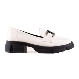 Goodin Mokasyny Z Eko Skóry Na Platformie białe