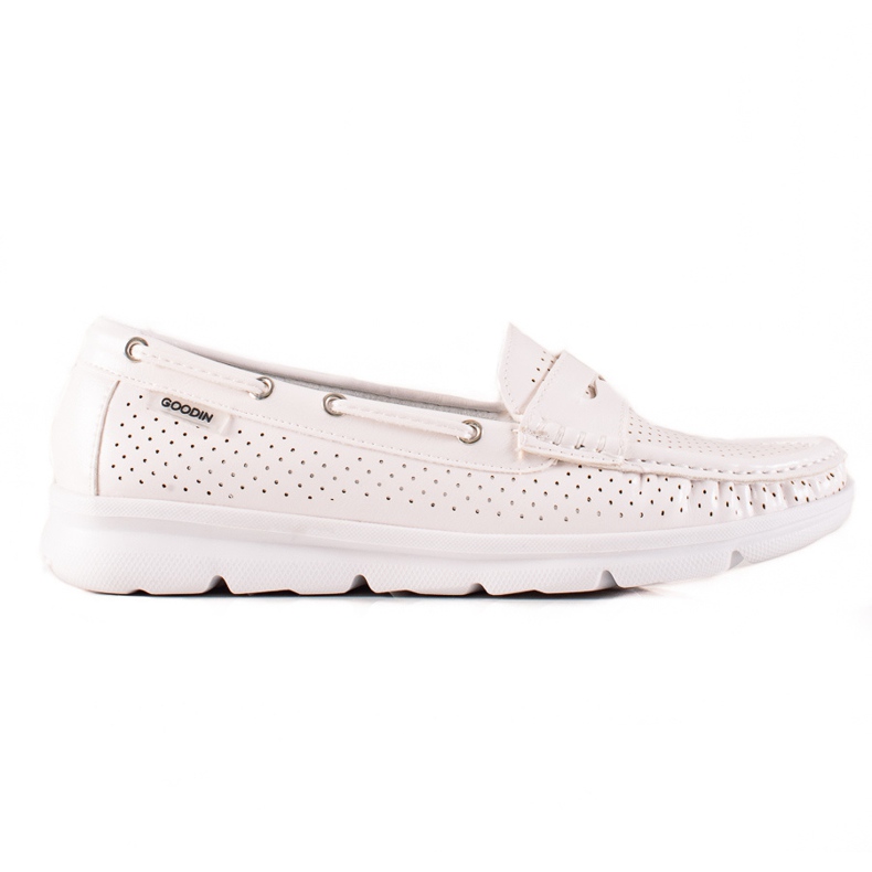 Goodin Lekkie Mokasyny Na Platformie białe