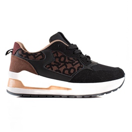 TRENDI Stylowe Sneakersy Na Platformie brązowe czarne