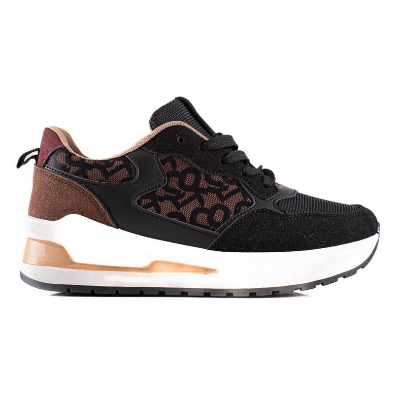 TRENDI Stylowe Sneakersy Na Platformie brązowe czarne