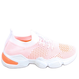 Skarpetkowe buty sportowe Harri Orange białe pomarańczowe