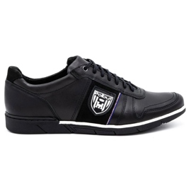 Polbut Buty męskie skórzane casual 2113 czarny lico czarne