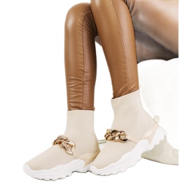 Beżowe wysokie sneakersy Hurtado beżowy