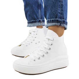 Białe trampki na wysokiej podeszwie Tirado