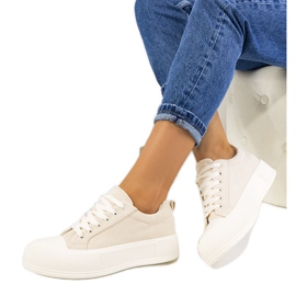 Beżowe trampki na platformie Babbete beżowy