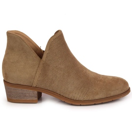 Botki ażurowe Filippo W PAW319B beżowe beżowy