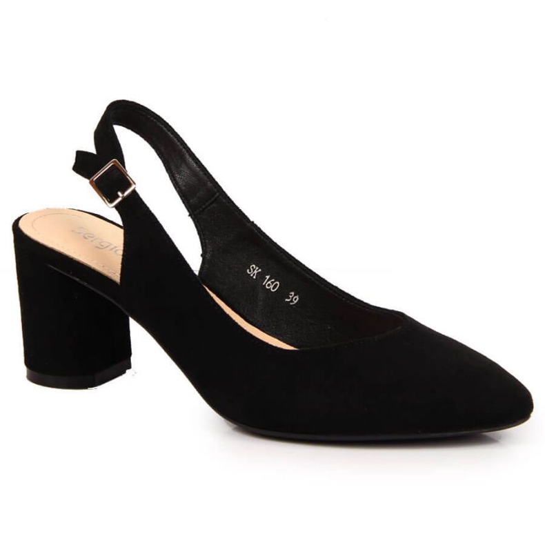 Czółenka na słupku Sergio Leone w SK362 czarne